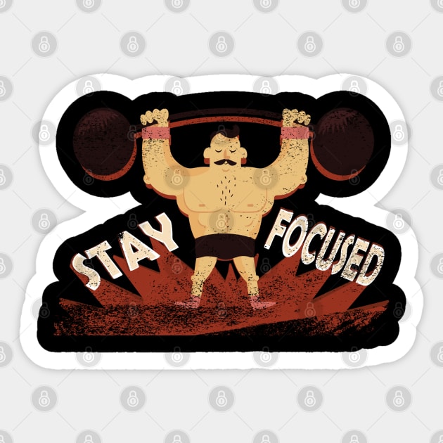 Fitness-stay focused Sticker by tonyn1124